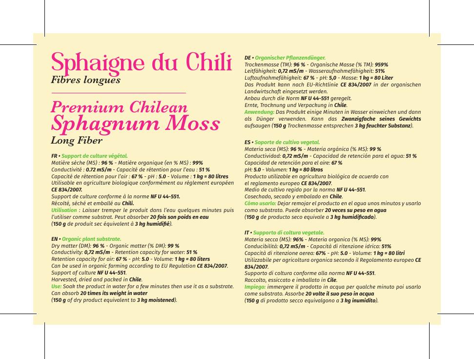 L'Or Vert Sphagnum label